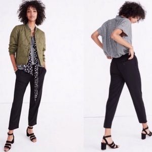 Madewell Ankle Crop Black Track Trouser Pants Med